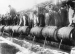 Police Emptying Beer Barrels During Prohibition